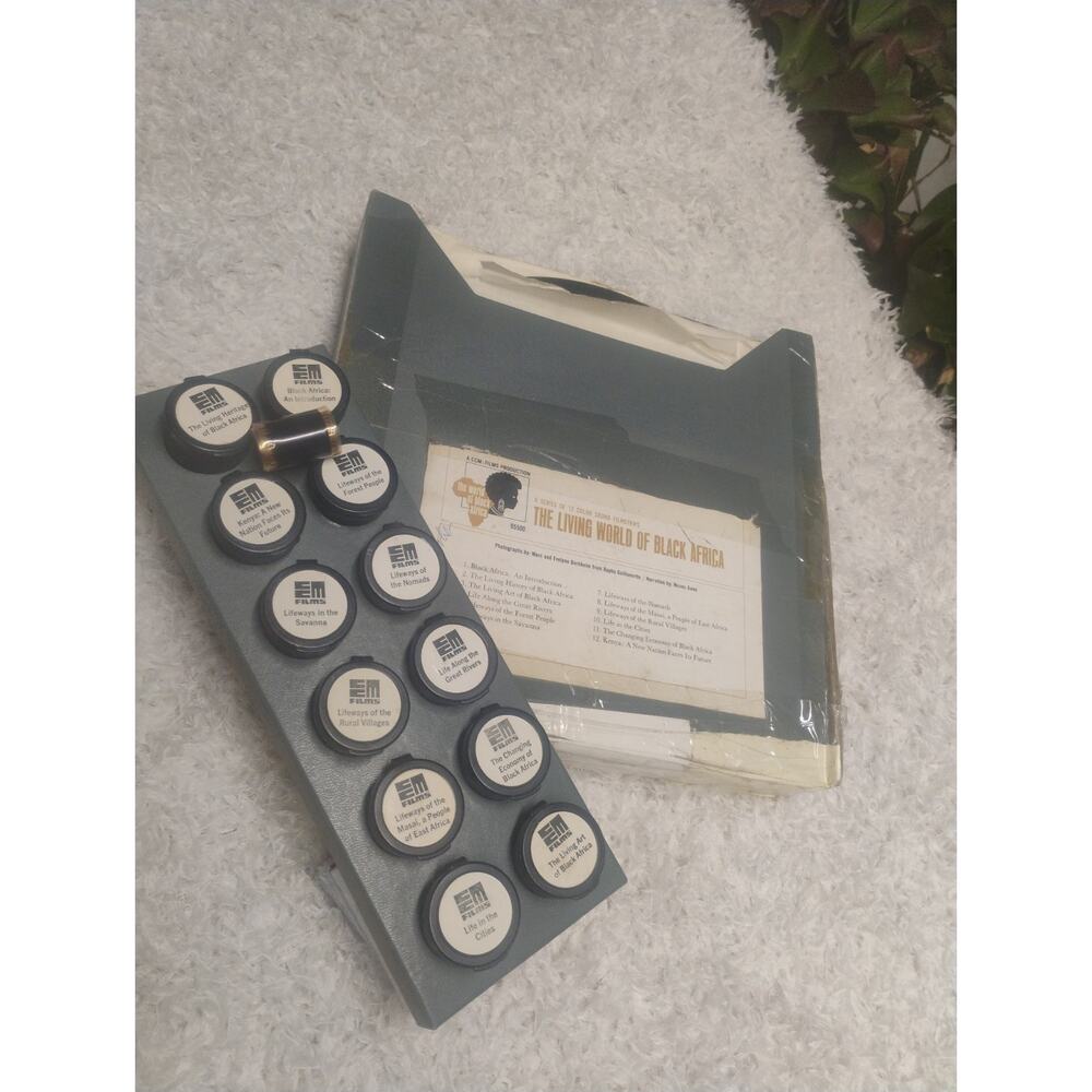 Vintage EM Films Black History Filmstrip Set “World Black Africa” 12 Color Film
